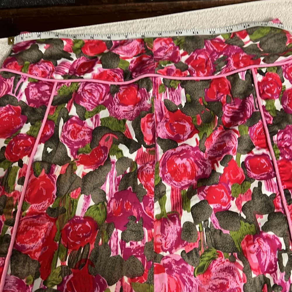 NOTATIONS A Line Side Zipper Multiple Color Roses Size Medium - Picture 7 of 11